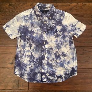 Polo By Ralph Lauren Toddler Boys Short Sleeve Button Down Shirt 4T Tie-Dye